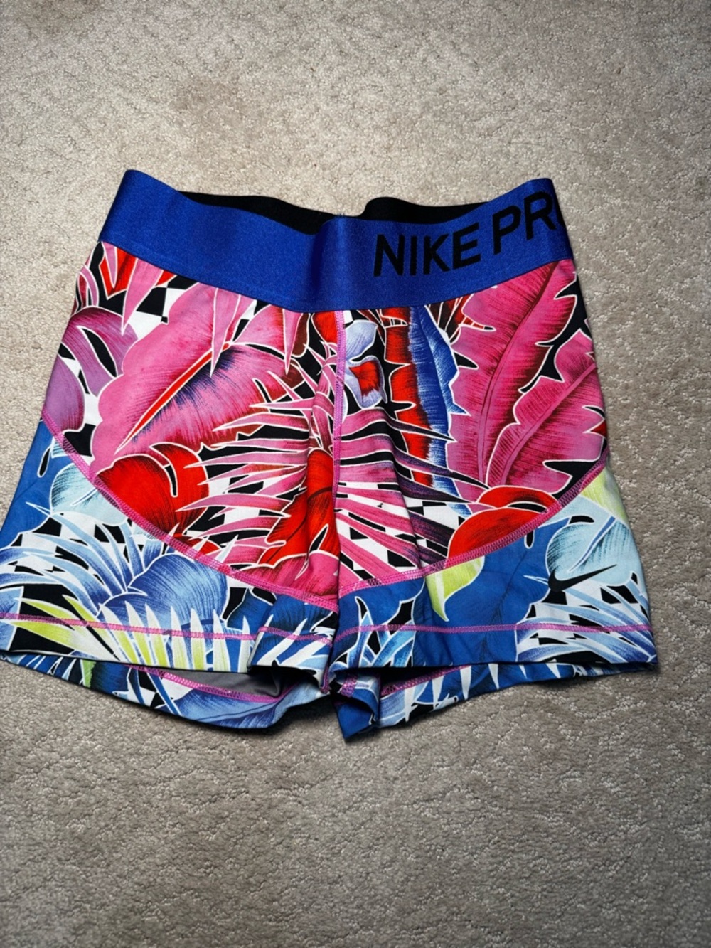 Nike Dri Fit Tropical Print Compression Shorts - Size M